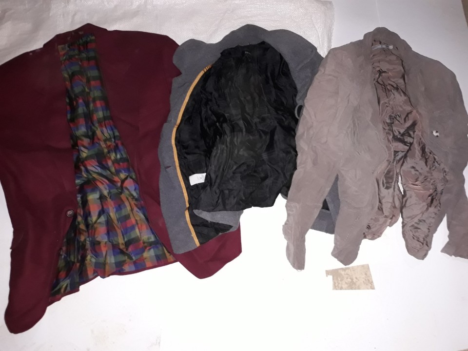 Піджак жіночий, бордового кольору, б/в, 1 шт. Піджак жіночий, сірого кольору, б/в, 1 шт. Піджак жіночий, бежевого кольору, б/в, 1 шт.