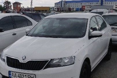 SKODA RAPID, колір – білий, рік виробництва – 2016; номер кузова TMBAB2NH9HB100364, реєстраційний № АА4021РН