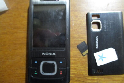 Мобільний телефон марки Nokia, модель 6500s-I, чорного кольору та сім карта, б/в
