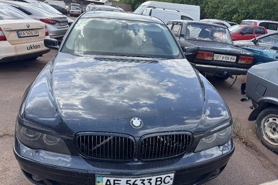 Автомобіль марки BMW, модель 740I, 2007 року випуску, реєстраційни номер АЕ5633ВС, колір - синій,номер кузова-WBAHL61070DN94037