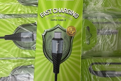 USB кабель ТМ "НОСО" з маркуванням "FAST CHARGING Х38 DATA CABLE, Safe and Durable", у кількості 300 шт., без ознак використання