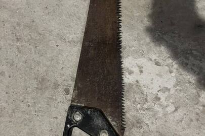 Конфісковане майно за рішенням суду: сокира, бувша у використанні - 2 шт., ручна пилка, бувша у використанні - 1 шт.