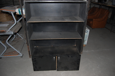 Офісна шафа з 4 полицями чорного кольору