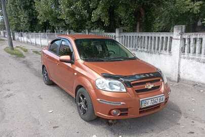 Легковий автомобіль CHEVROLET, модель AVEO, державний номер ВІ7262ВА, 2008 року випуску, колір оранжевий, VIN Y6DTC58U28Y112549, номер кузову LSGTC58U28Y112549