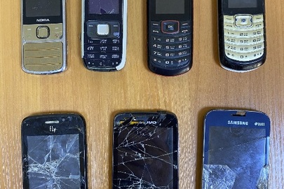 Мобільні телефони в кількості 7 штук:«Fly», «NOKIA», «NOKIA», «SAMSUNG», «SAMSUNG», «SAMSUNG», «Lenovo»
