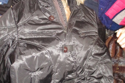 Куртка зимова "TAGLIA", чоловіча, на резинці, з хутряним коміром та капюшоном, чорного кольору, 1 шт.