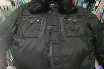 Куртка зимова "Giorgio Armani", чоловіча, з коміром та карманами, чорного кольору, 1 шт.