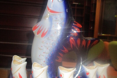 Набір риб керамічних, червоно-синього кольору