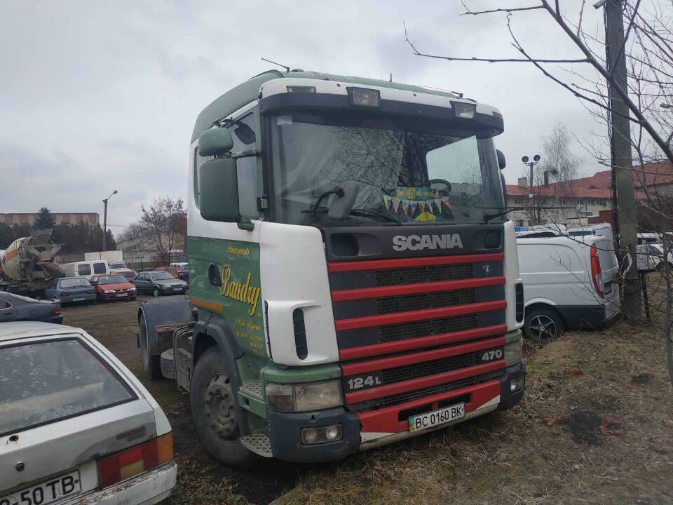 Транспортний засіб марки Scania модель R124, 2001 р.в., колір зелений, ДНЗ: ВС0160ВК, номер шасі:XLER4X20004461522, об‘єм двигуна – 11 700 см. куб., дизель