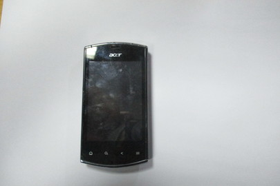  Мобільний телефон марки “ACER E310” з флеш-картою MicroSD торгової марки “Transcent” об'ємом памяті на 16GB