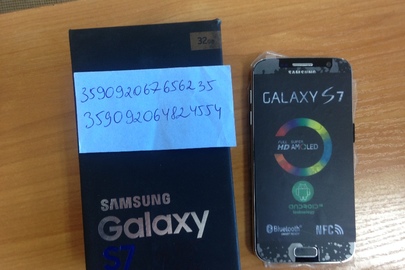 Мобільний телефон марки Samsung Galaxy S7 32gb, модель G920F, IMEI (слот1) 359092067656235, IMEI (слот2) 359092064824554, у кількості - 1 шт.