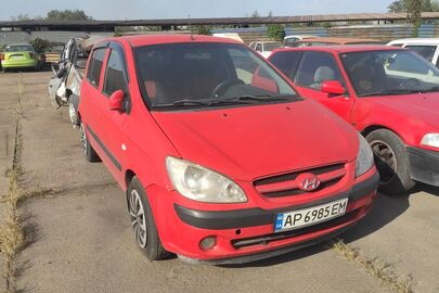 Легковий автомобіль HYUNDAI GETZ, державний номер АР6985ЕМ, рік випуску 2008, червоного кольору, номер кузову КМНВТ51DP8U808115