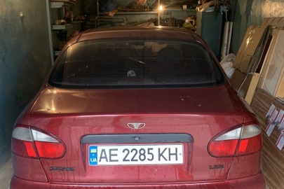 Автомобіль марки ЗАЗ- DAEWOO, модель: SENS, колір: червоний, номерний знак:AE2285KH, рік випуску 2005, VIN -Y6DT1311050250076