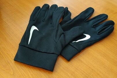 Матерчасті (тканеві) рукавиці, з логотипом Nike, чорного кольору, 1 пара, б/в