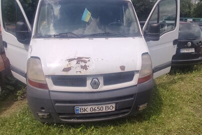   Легковий автомобіль RENAULT, модель  MASTER, державний номер ВК0650ВО, VIN/ шасі (кузова, рами): VF1FDBVH531407380, колір: білий, рік виробництва: 2004