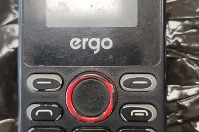 Конфісковане майно за рішенням суду: мобільний телефон з написом "Еrgo" IMEI 1:357934338605370, IMEI 2:357934338605388, б/в