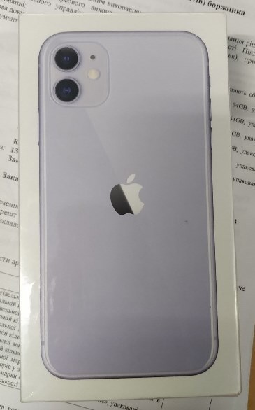 Мобільний телефон торгівельної марки «Apple» моделі «Iphone 11» 128GB, упакований в упаковку виробника, у загальній кількості 1 шт.