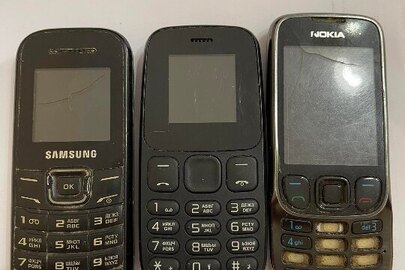 Мобільні телефони 3 шт. марки: «Nokia» (імеі – відсутній) , «HOMI» (імеі – відсутній), «Samsung» (імеі – відсутній), стан б/в