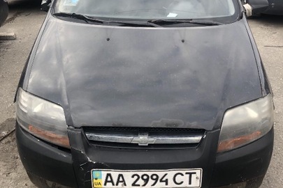Транспортний засіб - марки СHEVROLET AVEO, 2007 року випуску, номер шасі (кузова, рами) KL1SF48YE7B774002, реєстраційний номер АА2994CT,  чорного кольору