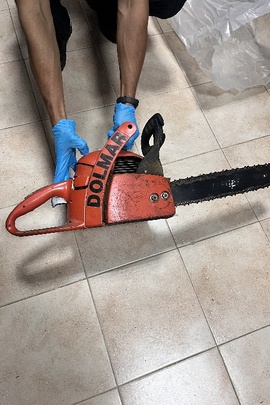 Конфісковане майно за вироком суду: бензинова пила марки "Dolmar PS-452009580902", б/в