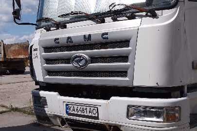 Самоскид CAMC, модель: HN3250P34C6M, реєстраційний номер КА6481АС, VIN/номер шасі (кузова, рами): LZ5N2CD307B010033, категорія: ВАНТАЖНИЙ, колір: БІЛИЙ, рік виробництва: 2007, тип пального: дизель, об’єм двигуна, см.куб.: 8849, тип КПП: механічна