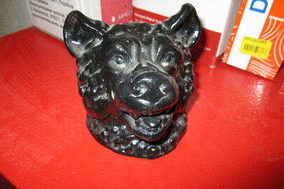 Металева фігурка Голови медведя «Попільничка», чорного кольору, б/в, 1 шт.