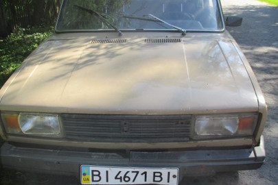 Колісний транспортний засіб: легковий седан - В, марка ВАЗ, модель  2105, ДНЗ ВІ4671ВІ,  рік випуску 1983, бежевого кольору