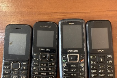 Мобільні телефони марки «SAMSUNG» імеі відсутній, «NOKIA» імеі відсутній, «ERGO» імеі відсутній, без батареї живлення, «SAMSUNG» імеі відсутній, без батареї живлення та задньої кришки