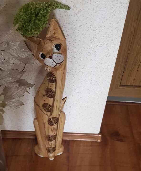 Дерев’яна декоративна статуетка кота (висотою 70 см)