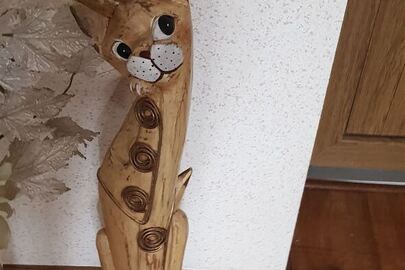 Дерев’яна декоративна статуетка кота (висотою 70 см)