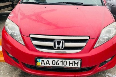Транспортний засіб марки: HONDA, модель: FR-V, 2008 року випуску, червоного кольору, № кузова: JHMBE18808S203227, ДНЗ: АА0610НМ