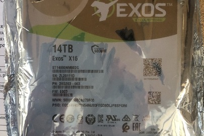 Жорсткі диски торгівельної марки «Seagate Exos», моделі «X16HDD14TB», нові, 3 шт.