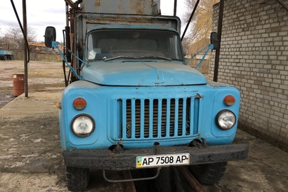 Вантажний сміттєвоз ГАЗ 53 КО 413, державний номер АР7508АР, 1987 року випуску, синього кольору, шасі № ХТН531400Н1022857