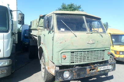 Вантажний самоскид МАЗ 5549, державний номер АР4904ВО, 1984 року випуску, зеленого кольору, шасі №87258