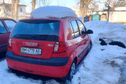 Колісний транспортний засіб Hyundai Getz (легковий хетчбек), 2007 року випуску, реєстраційний номер ВМ4770АЕ, колір червоний, кузов №KMHBT51DP7U644330