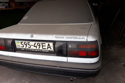 Легковий автомобіль TOYOTA Corola 1.3, 1992 року випуску, ДНЗ: 59549ЕА, білого кольору, VIN: JT1E0EE9000467689