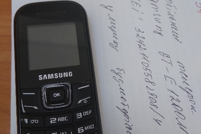 Мобільний телефон "Samsung" GT-E 1200 M, чорного кольору, ІМЕІ: 324211055829084, б/в