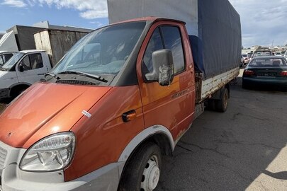 Транспортний засіб вантажний, марка ТЗ: ГАЗ, модель ТЗ: 330202-288, категорія ТЗ: вантажний бортовий-тентований-В, рік виробництва ТЗ: 2011, VIN: X96330202C2462288, номер шасі: X96330202C2462288, номерний знак:АА8472ОА, колір ТЗ: оранжевий